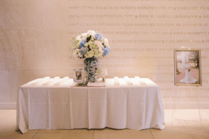 A wedding reception table
